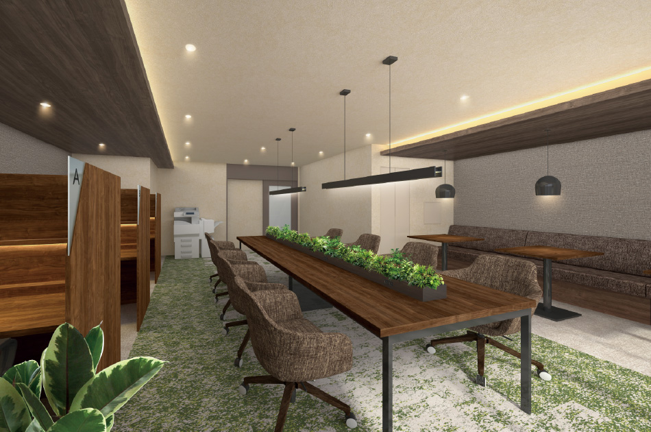 コワーキングスペースの完成予想図