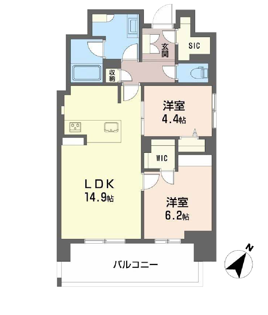 リビエナ グラン 新梅田D2typeの間取り