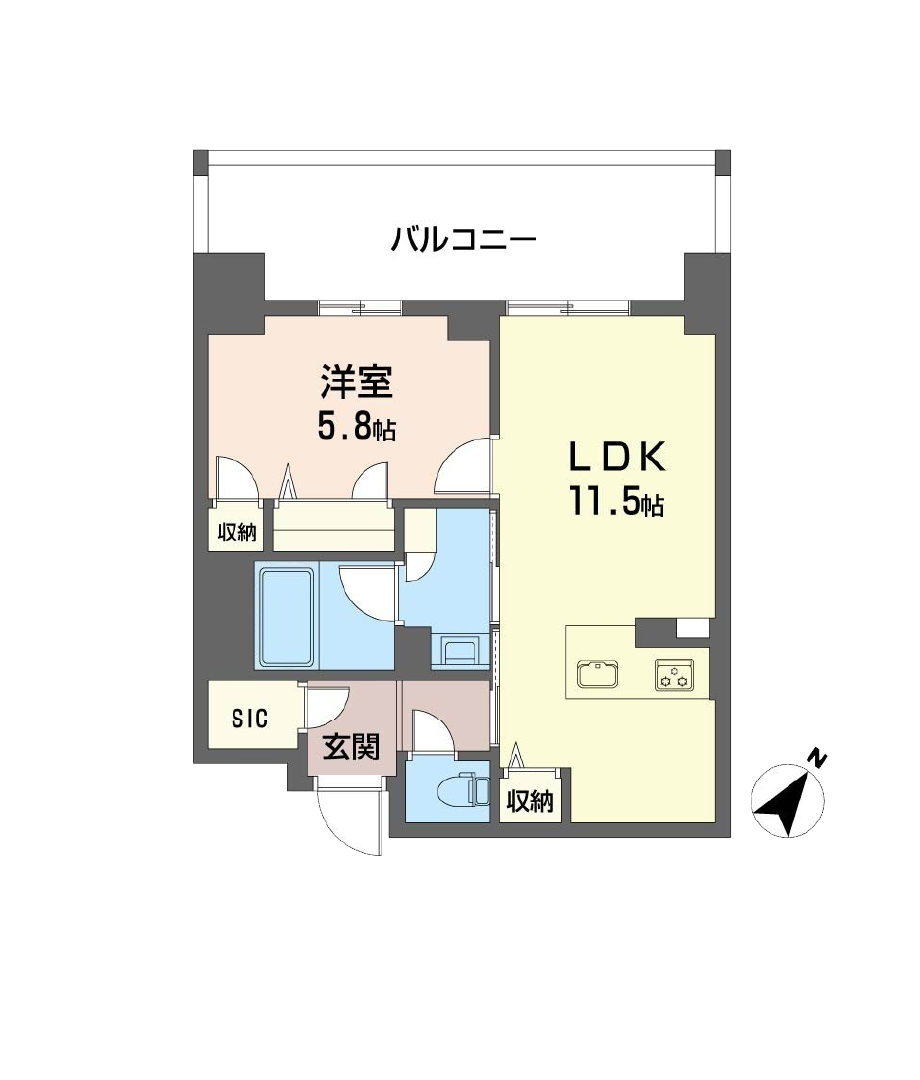 リビエナ グラン 新梅田Ftypeの間取り