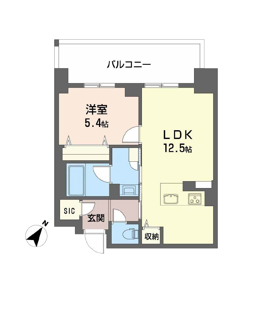リビエナ グラン 新梅田Htypeの間取り